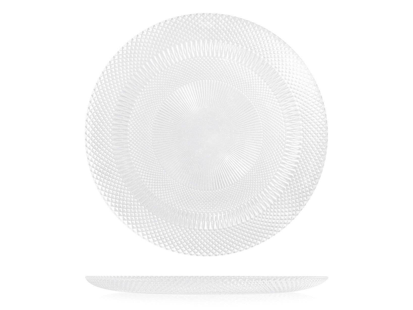 H&H - Wholesale Borden - Glow transparant vlak glazen bord 28 cm0