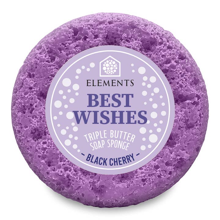 Best Wishes - Black Cherry Soap Sponge for wholesale by Elements of Fragrance