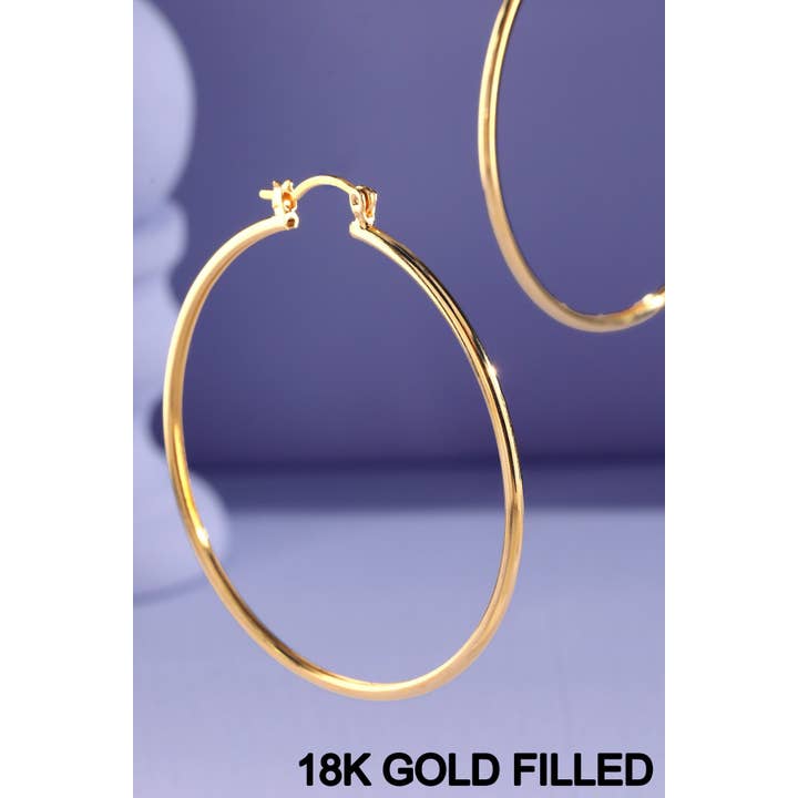 18k Gold Filled Medium Hoop Earrings for wholesale on Faire