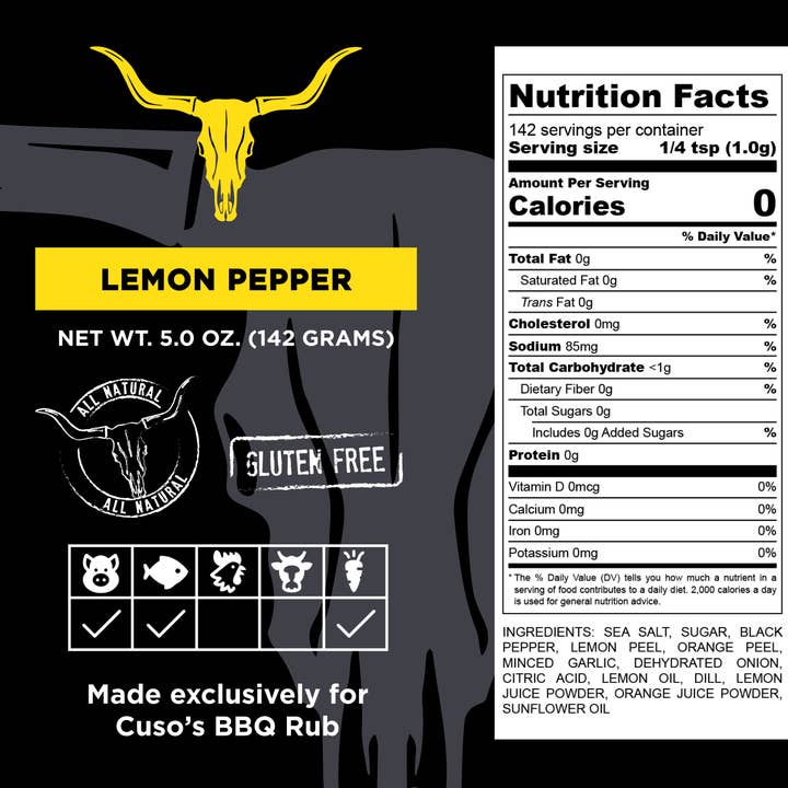 Cuso Cuts - Wholesale Dried Spice Mix - Cuso's Lemon Pepper Seasoning