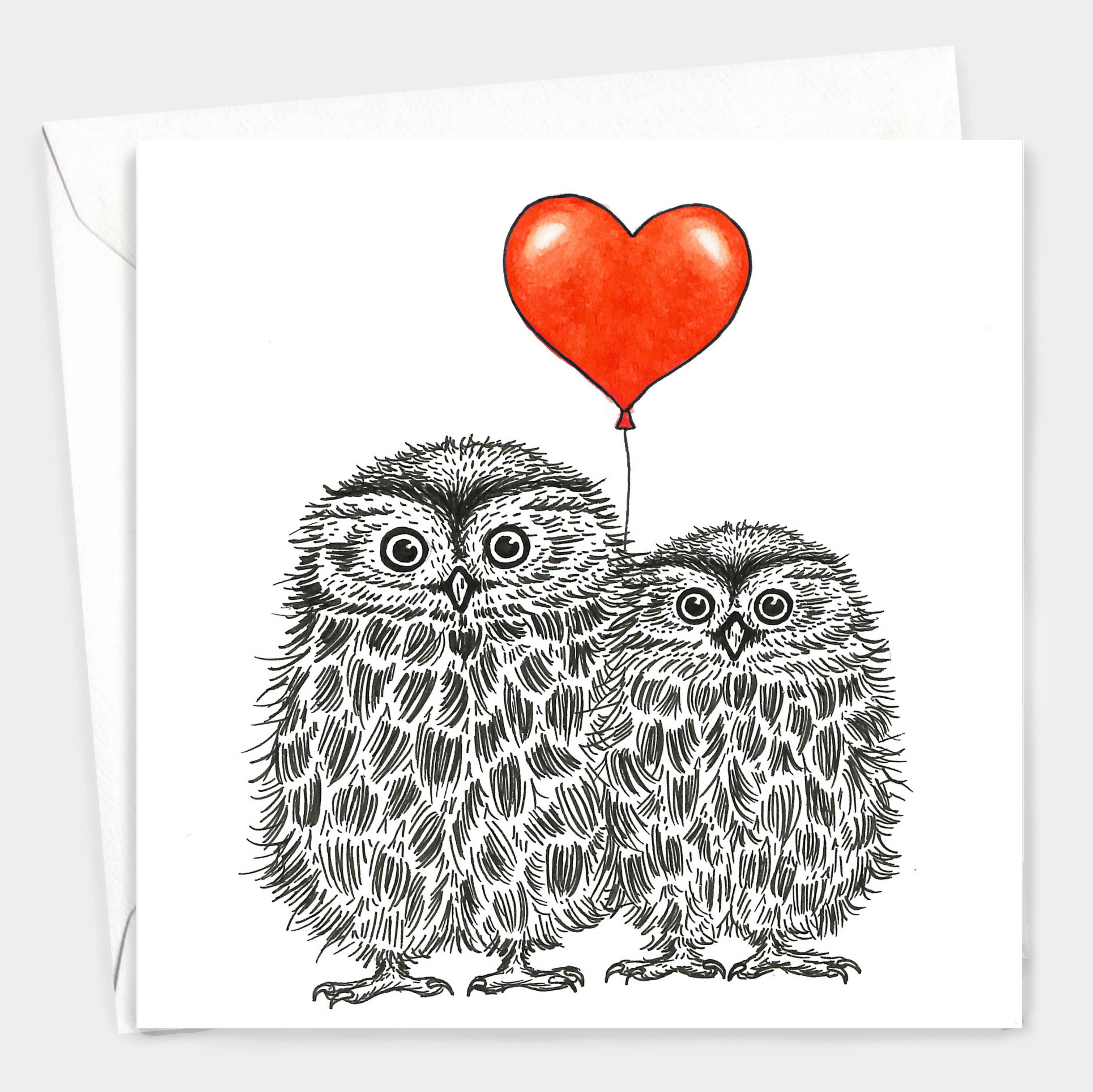 Wild Lines - Wholesale Love Card - Animal Love Card - Little Owls // Eco-friendly Cards // Wildlife Art Cards5