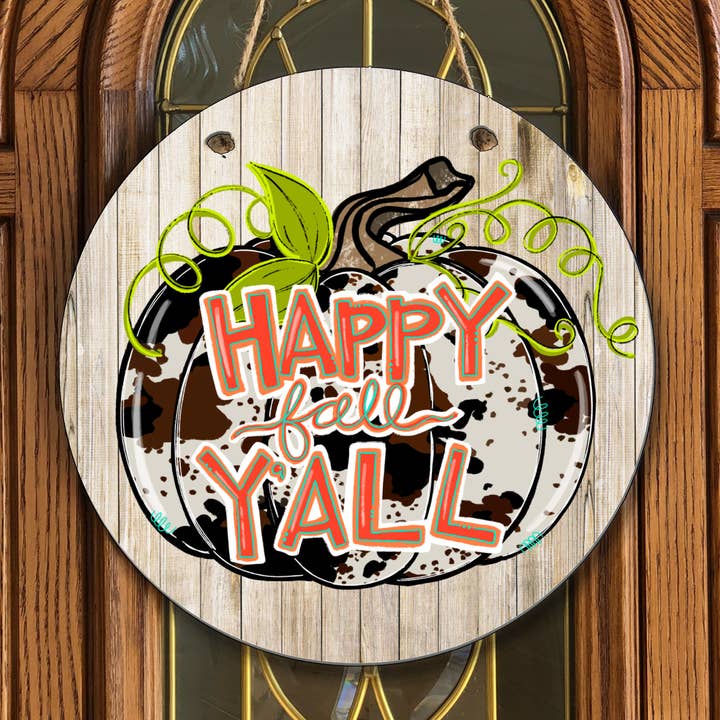 Happy Fall Ya'll Türhänger aus Rindsleder für den Großhandel von Joetta Marie