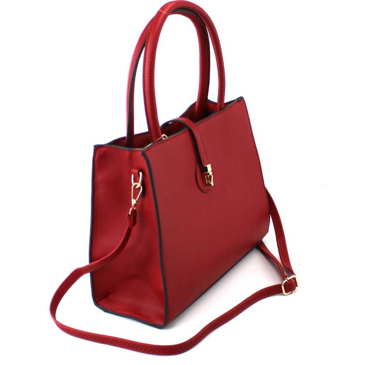 AR New York - Wholesale Top Handle Bag - Women's - 7870 - PU Bag With Golden Metal Clips
