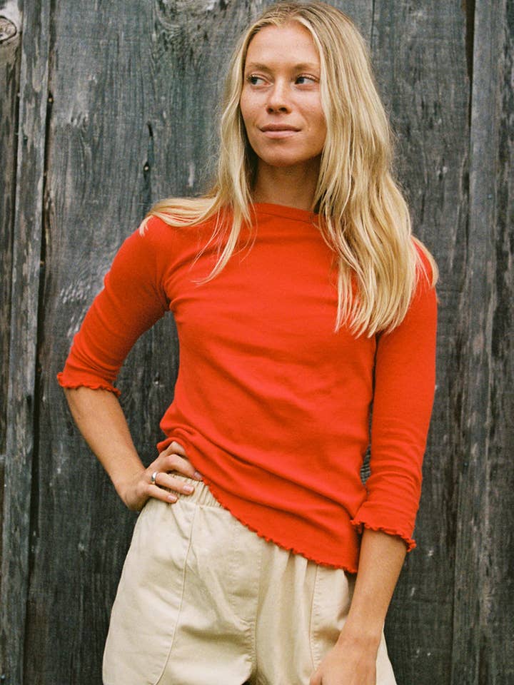 Ballet Pointelle Tee for wholesale by LA RELAXED