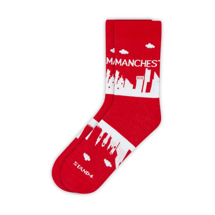 Calzino Manchester Red Skyline per la vendita all'ingrosso da parte di Stand4 Socks