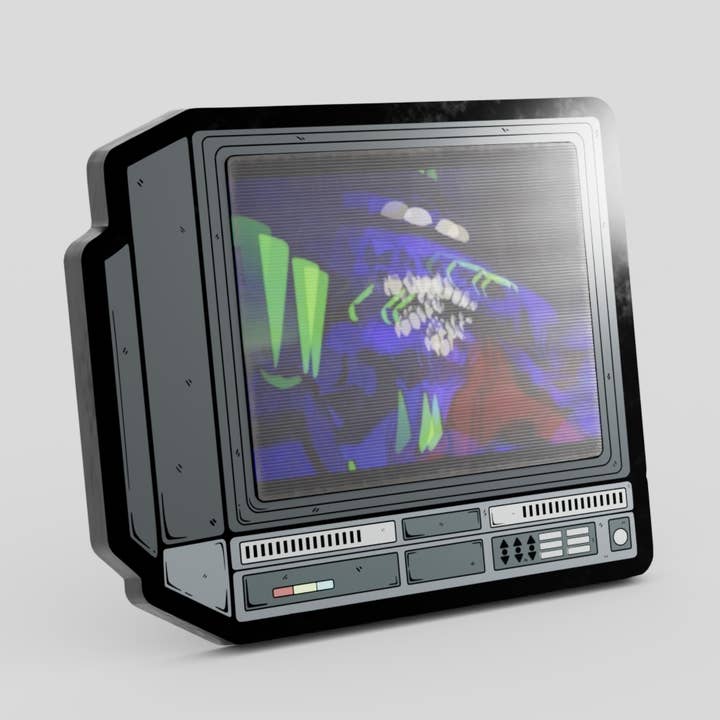 GoopyGoblins - Wholesale Lapel pin/button - 2.5" Lenticular Anime Eva-01 Roar CRTV Enamel Pin0