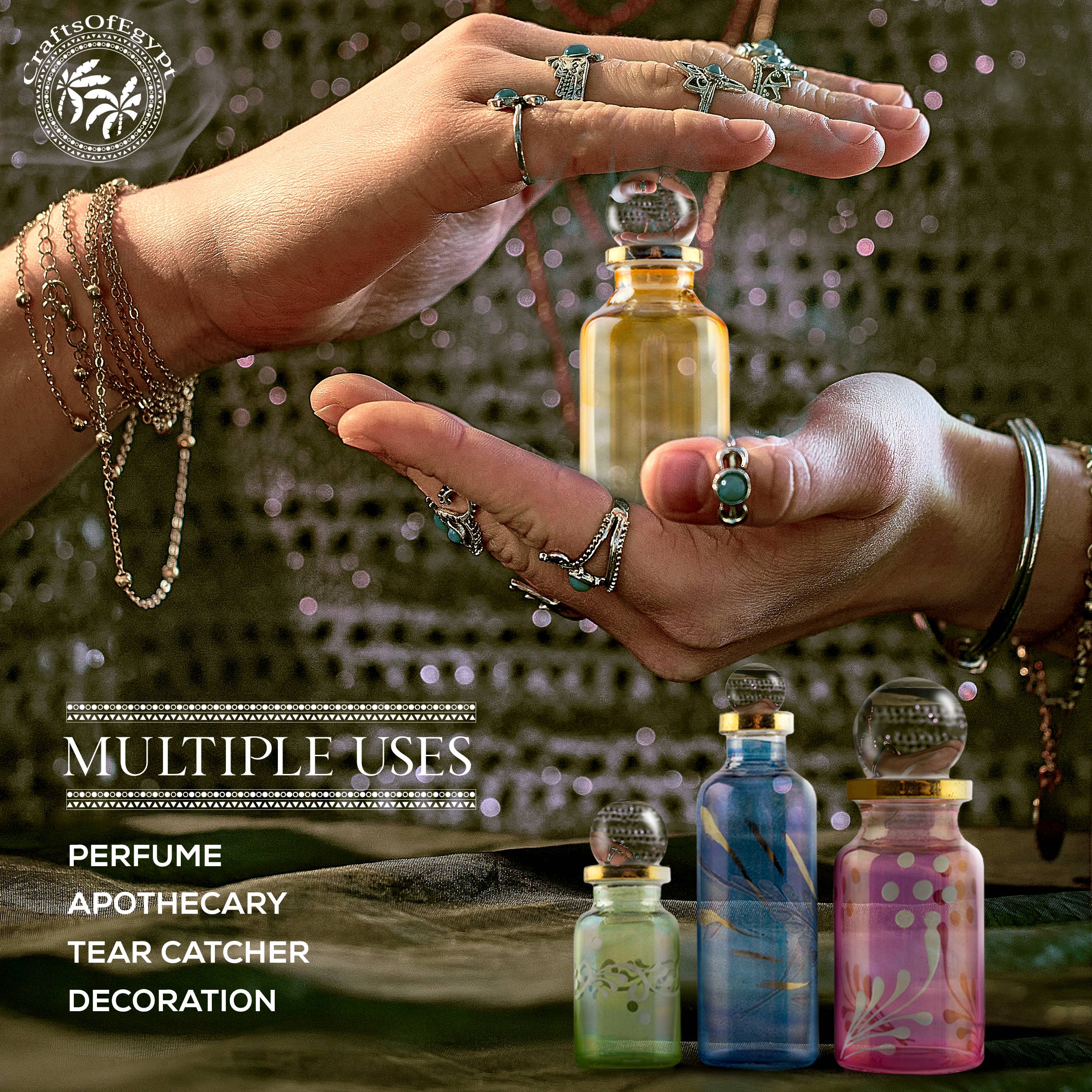 CraftsOfEgypt - Wholesale Atomizer Bottle - Genie Blown Glass Miniature Perfume Bottles For Perfumes5