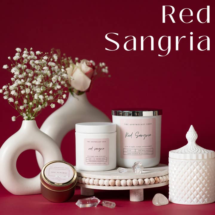 Röd Sangria Soy Vax Ljus för wholesale av The Apothecary Shop Co.