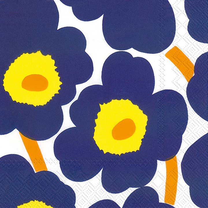 Boston International - Wholesale Disposable Napkin - Paper Cocktail Napkins Pack of 20 Marimekko Unikko dark blue