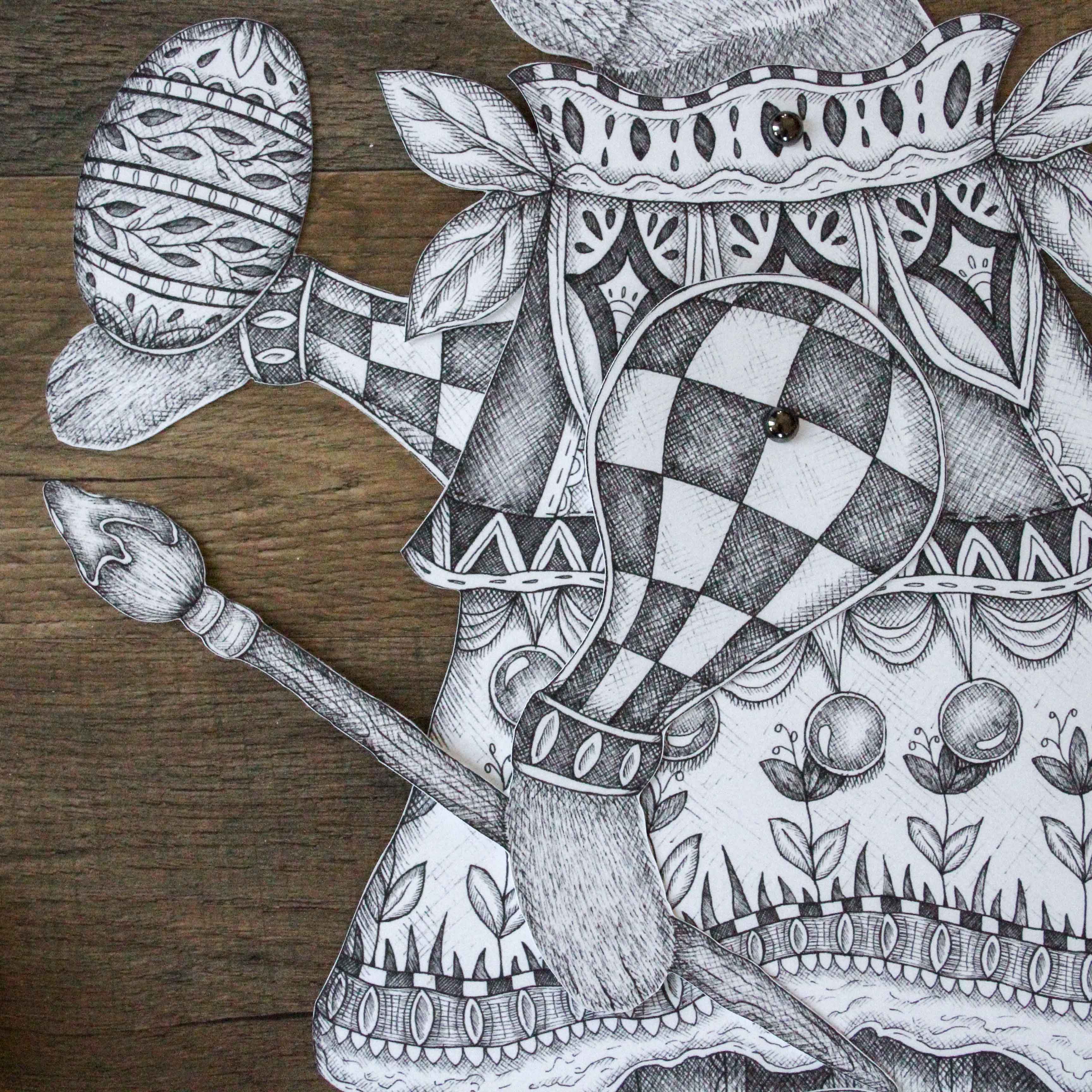 Mackenzie Myrick Studio - Wholesale Wall Accent - The Painter | Articulated Rabbit Decoration5