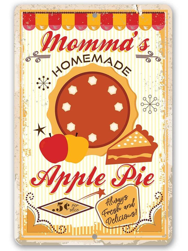 Momma's Apple Pie - Metal Sign for wholesale by Lone Star Art Metal Signs