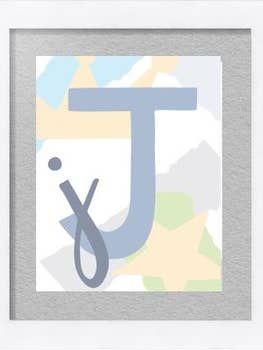 Leading Letter with Star, Green - Wall Print for wholesale by Mighty Violet Design