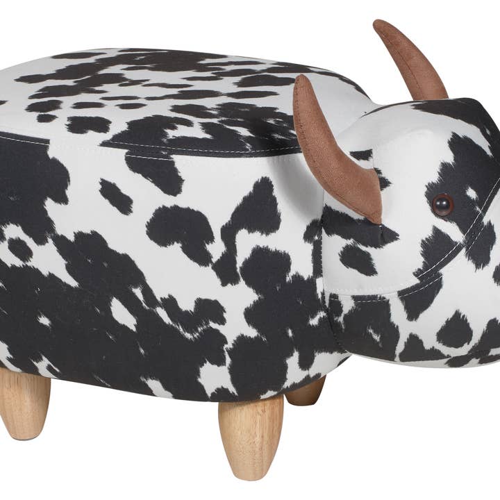 Polstret puf i stof og træ - Toro for engroshandel hos Novità Home