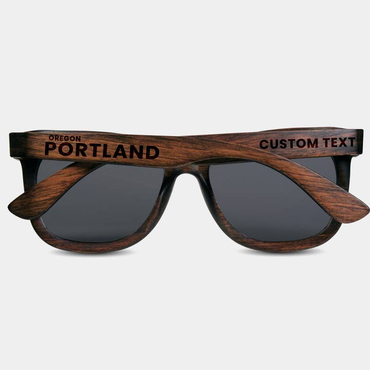 Lunettes de soleil personnalisées Portland Oregon Cadeaux uniques de l'Oregon pour la vente par Engraved In Nature
