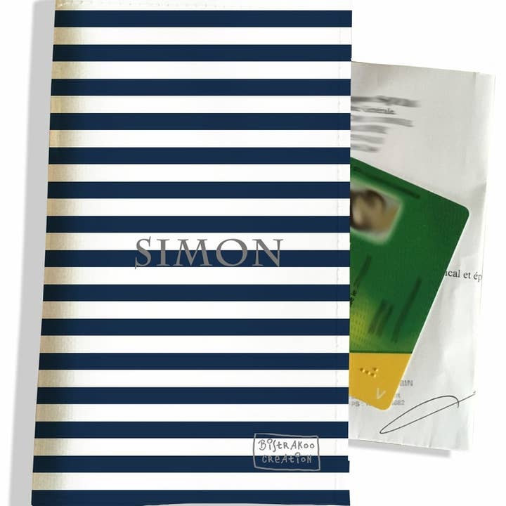 Portabicchieri personalizzato blu Marinière 1 per la vendita all'ingrosso da parte di BISTRAKOO