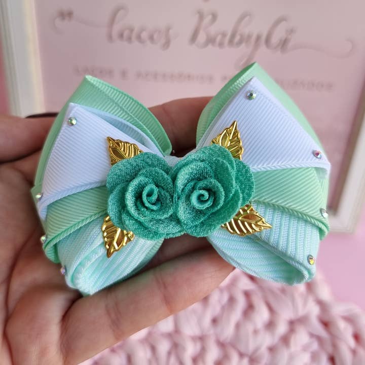 Skiktade blommor rosett för wholesale av Laços e acessórios BabyGi