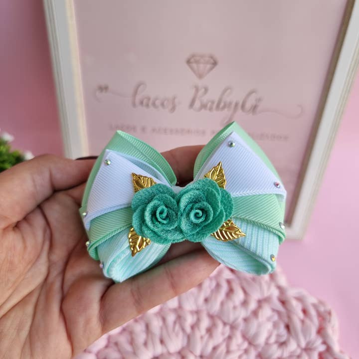 Skiktade blommor rosett för wholesale av Laços e acessórios BabyGi