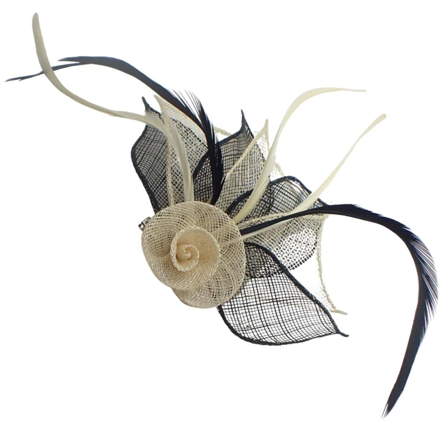 Topkids Accessories - Wholesale Fascinator Hat - Women's - Rose Flower Hair Clip Fascinator Hair Clip Fascinators Hair Clips Sinamay Brooch Pin & Beak Clip Hair Clip Suitable For Girls, Women, Ladies10