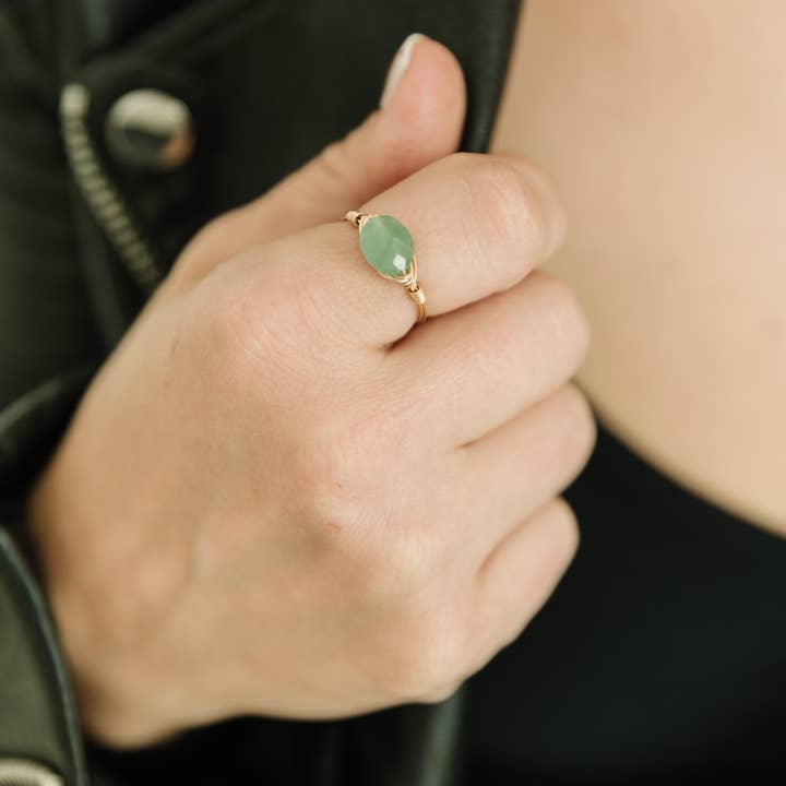 Green Aventurine Ring for wholesale by Seaflowerjewelry