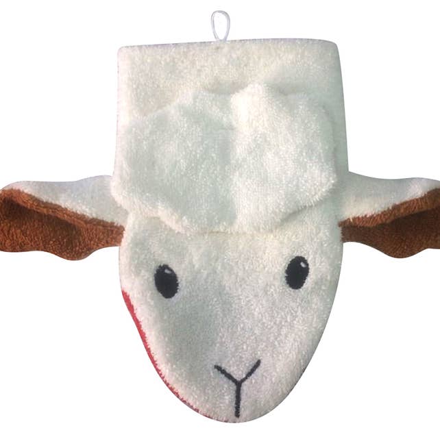 Challenge and Fun, Inc. - Wholesale Wash Cloth - Kids & Baby - Organic Cotton Animal Washcloth - Sheep0