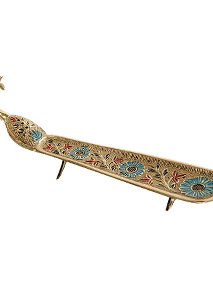 Peacock Incense Burner (9.75”) for wholesale by Ancientveda