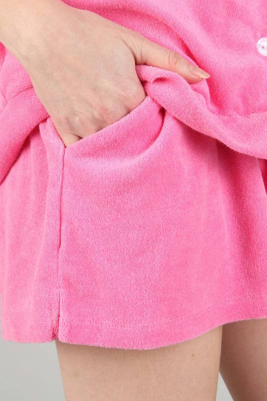 Peace Love Line - Wholesale Shorts - Women's - TOWEL TERRY SOFT POCKET SHORTS6