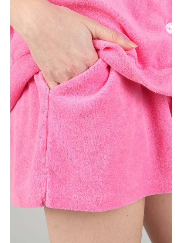 Peace Love Line - Wholesale Shorts - Women's - TOWEL TERRY SOFT POCKET SHORTS6