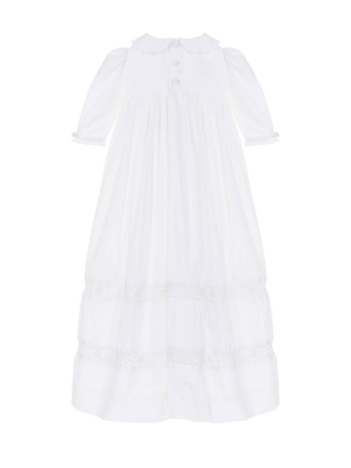 Annafie London Ltd - Wholesale Dress Set - Baby - ROYAL CHRISTENING GOWN ceremony or baptism gown smocked