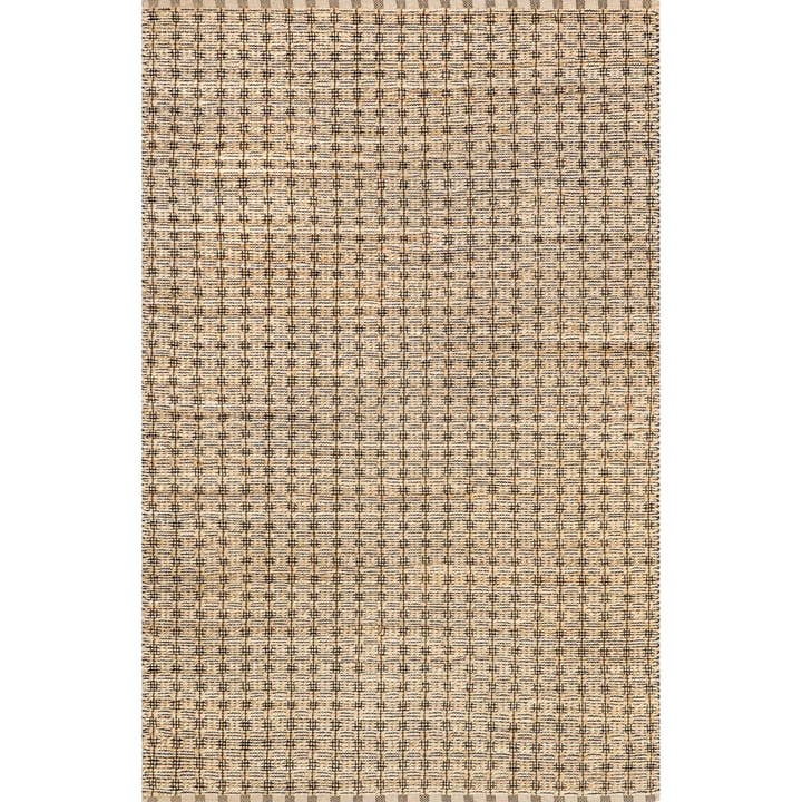 Natural Gillie Casual Striped Jute Blend Area Rug for wholesale on Faire