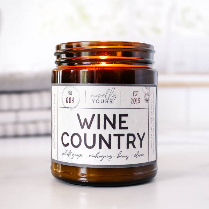 Novelly Yours - Wholesale Jar/Filled Candle - Wine Country candle | Wine Lover & Travel themed scent6