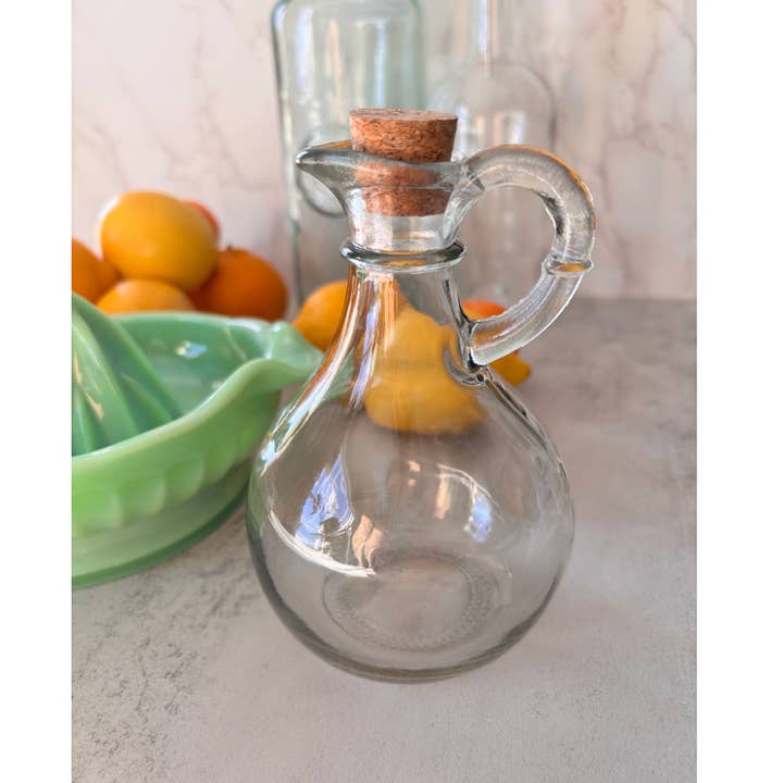 TableCraft Products Company - Wholesale Oil/Vinegar Dispenser - 11 oz Clear Glass Bottles with Cork, Pack of 6
