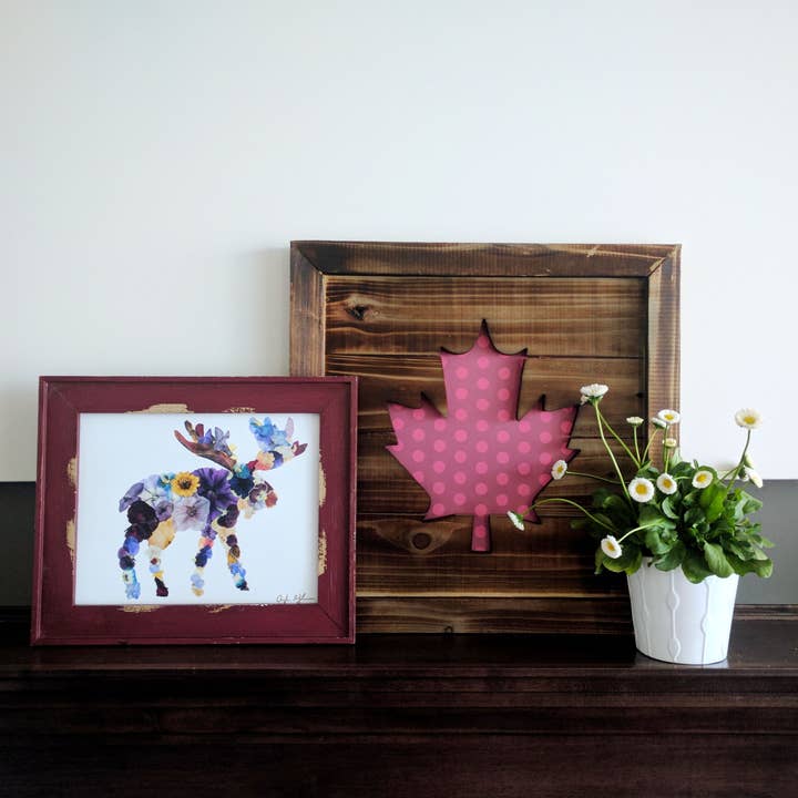 Moose | Pressed Flower Art Print for wholesale by Oxeye Floral Co.