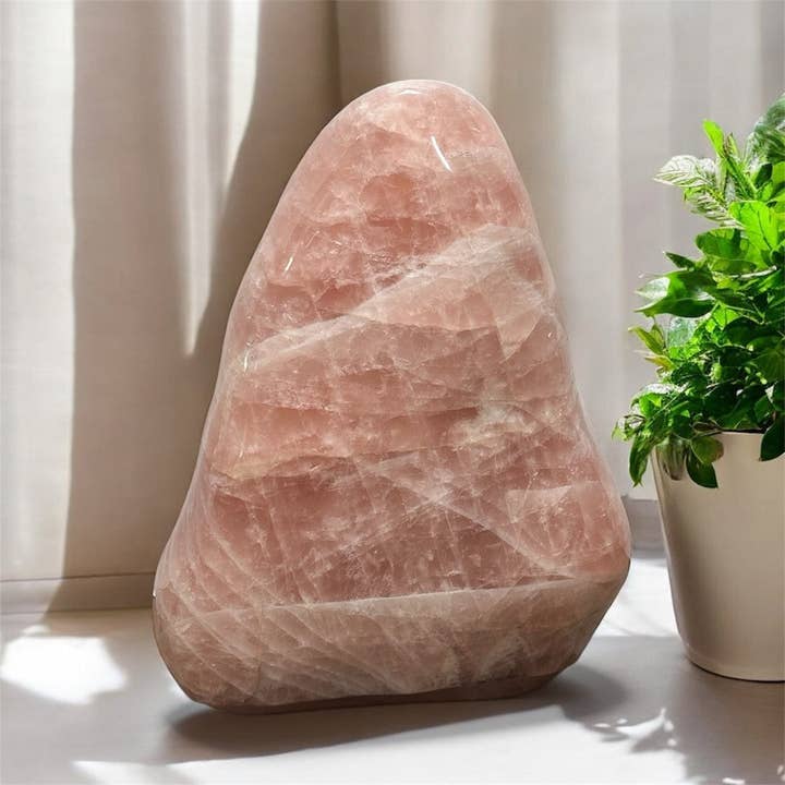 Rose Quartz Polished Cut Base Extra Large as featured on the show Loot for wholesale by Rock Paradise