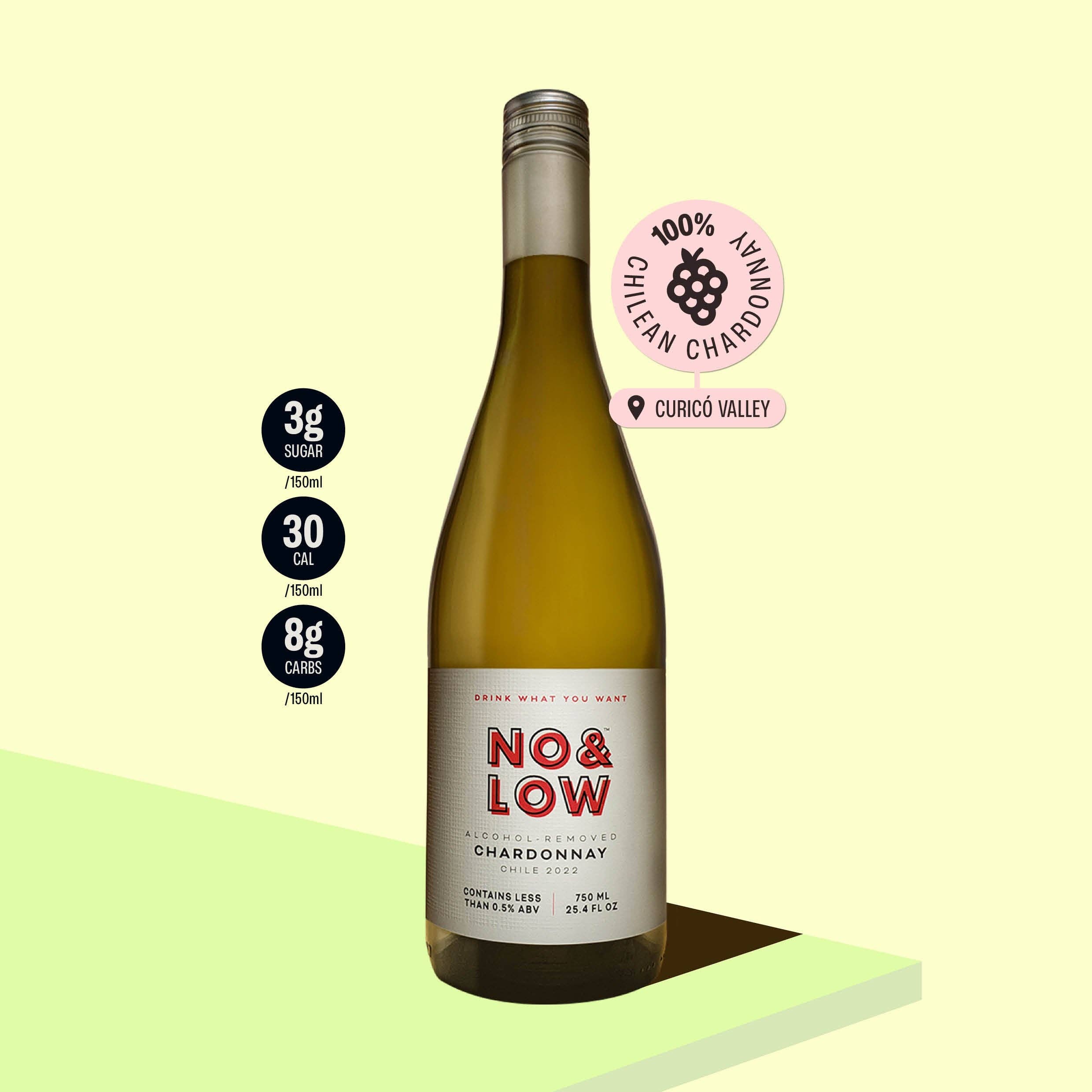 No & Low - Wholesale Non-Alcoholic Spirits/Wine/Beer - No & Low Chardonnay 2022 - Non-Alcoholic White Wine1