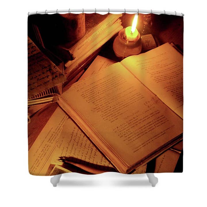 “THE VINTAGE STUDY” SHOWER CURTAIN for wholesale by sorayadapuzzostore