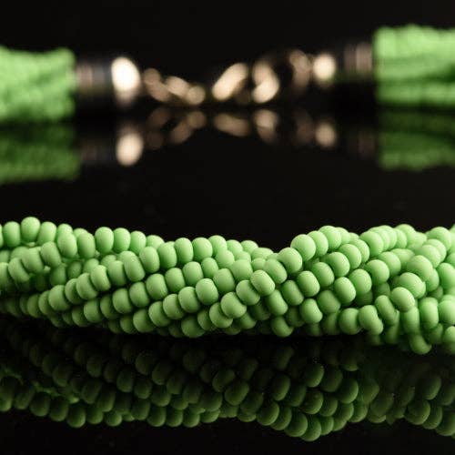 Mazzega Art & Design - Wholesale Beaded/Pearl Necklace - Murano Torchon Mat Necklace, 9 strands of intertwined rare satin pastel vintage 1980s seed beads (approximately 50 cm in length), hypoallergenic clasp.9