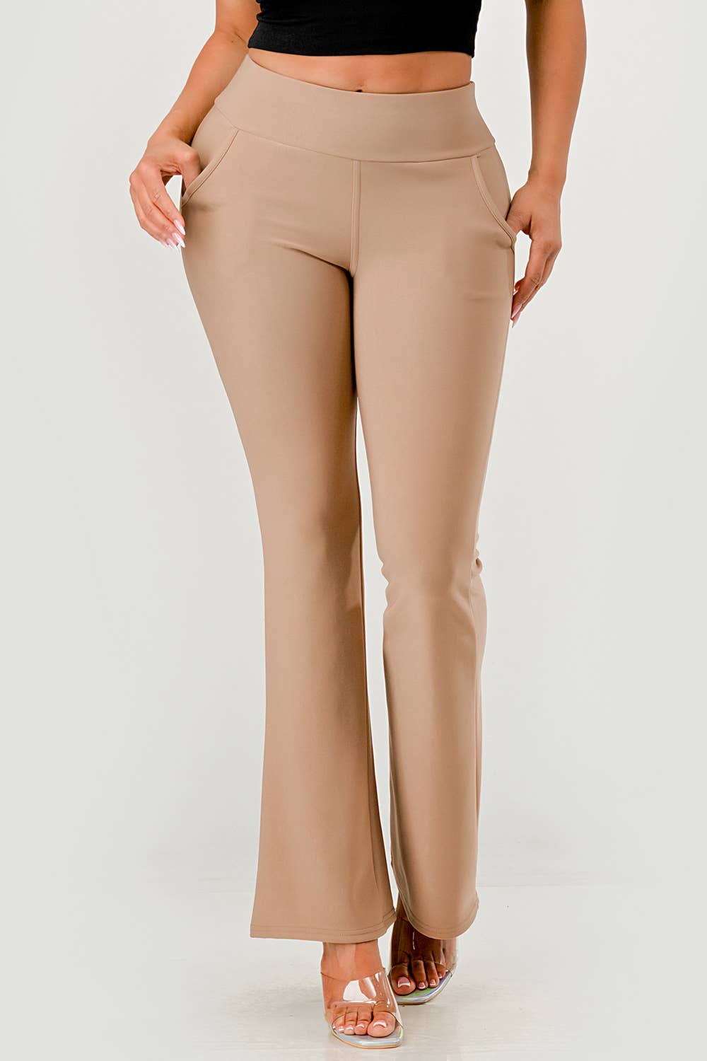 REDFINCH APPAREL INC - Wholesale Pants - Women's - Womens Tummy Control Butt Sculpting Flare Pants With Pockets26