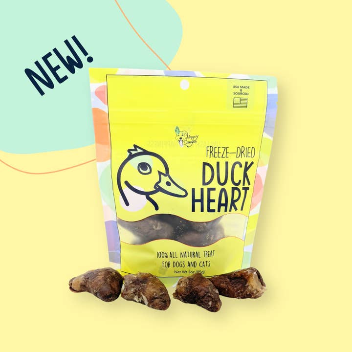 Happy Dingos - Wholesale Pet Treats - Dog - Freeze-Dried Duck Heart - 3oz