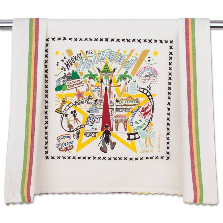 Hollywood Dish Towel for wholesale by catstudio