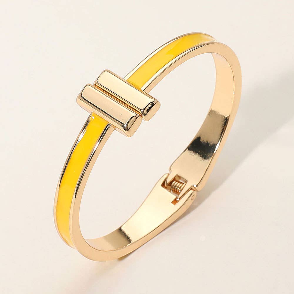 Sensibling Corp. - Wholesale Bangle Bracelet - Metal Bar Tip Enamel Hinged Bangle Bracelet10