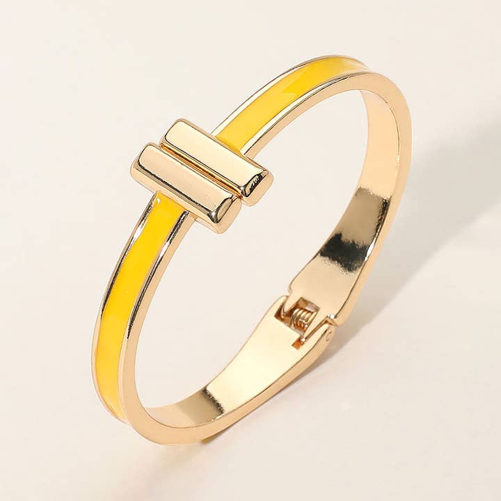 Sensibling Corp. - Wholesale Bangle Bracelet - Metal Bar Tip Enamel Hinged Bangle Bracelet10