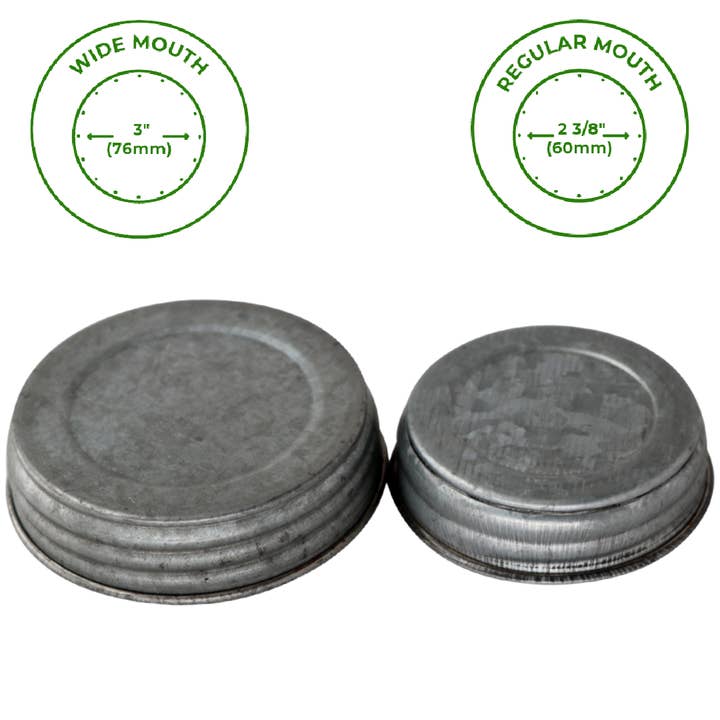 Mason Jar Lifestyle - Wholesale Jar - Galvanized Vintage Reproduction Mason Jar Lids 4 Pack