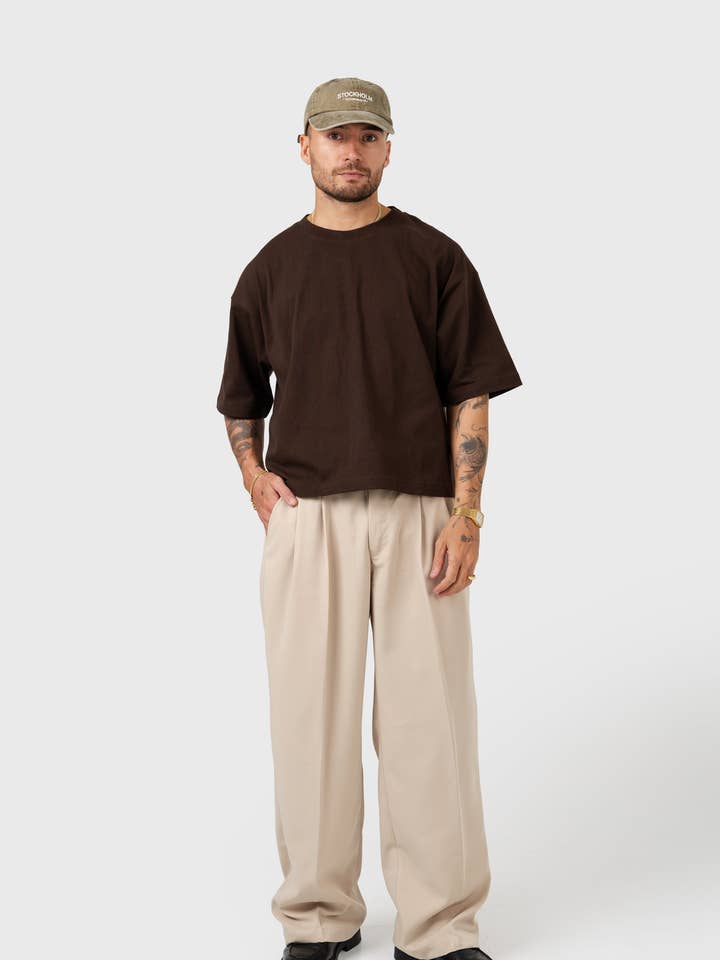 Essential Cropped Tee - Brown for wholesale by Lost In Nowhere