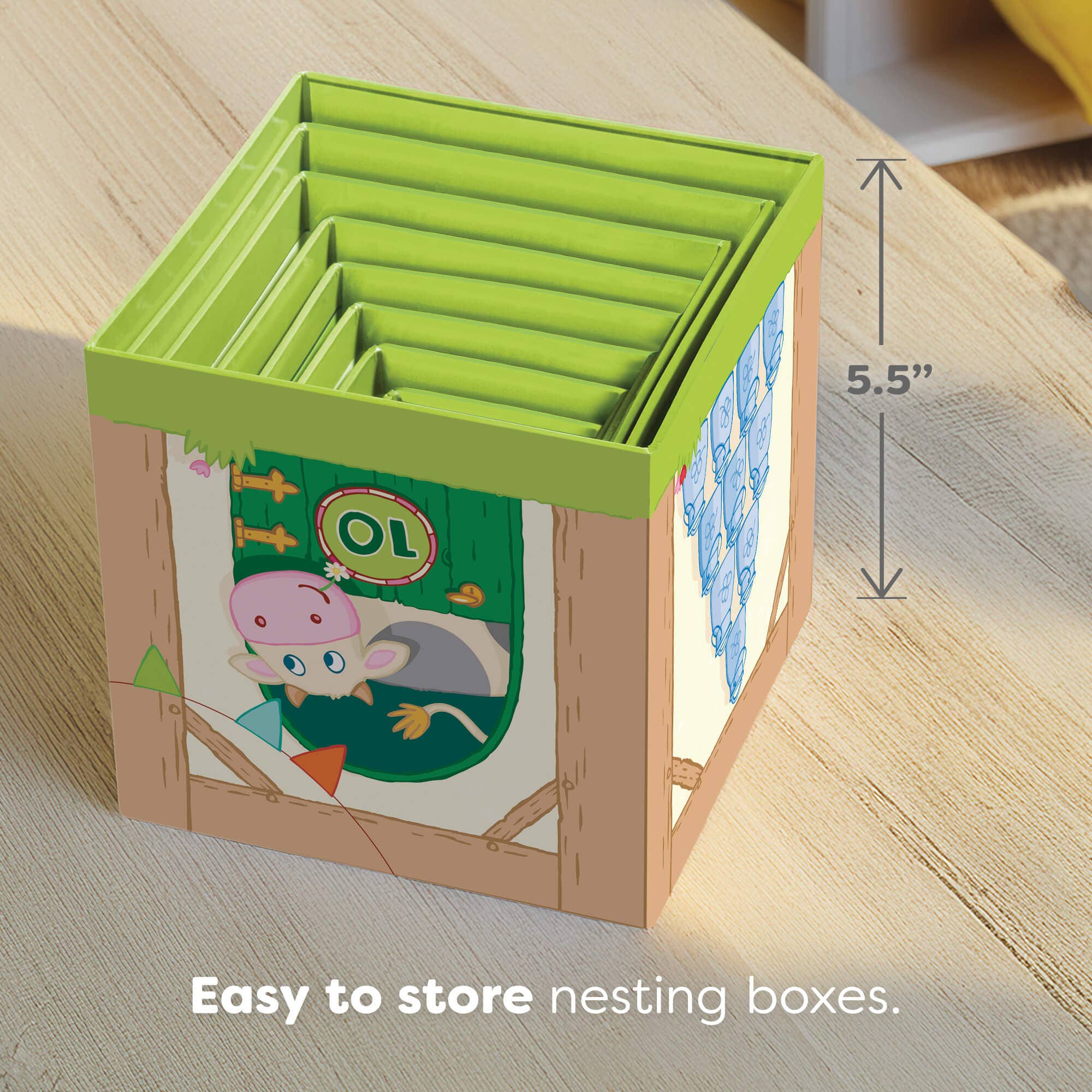 HABA USA - Wholesale Stacking Game - On the Farm Cardboard Stacking & Nesting Cubes2
