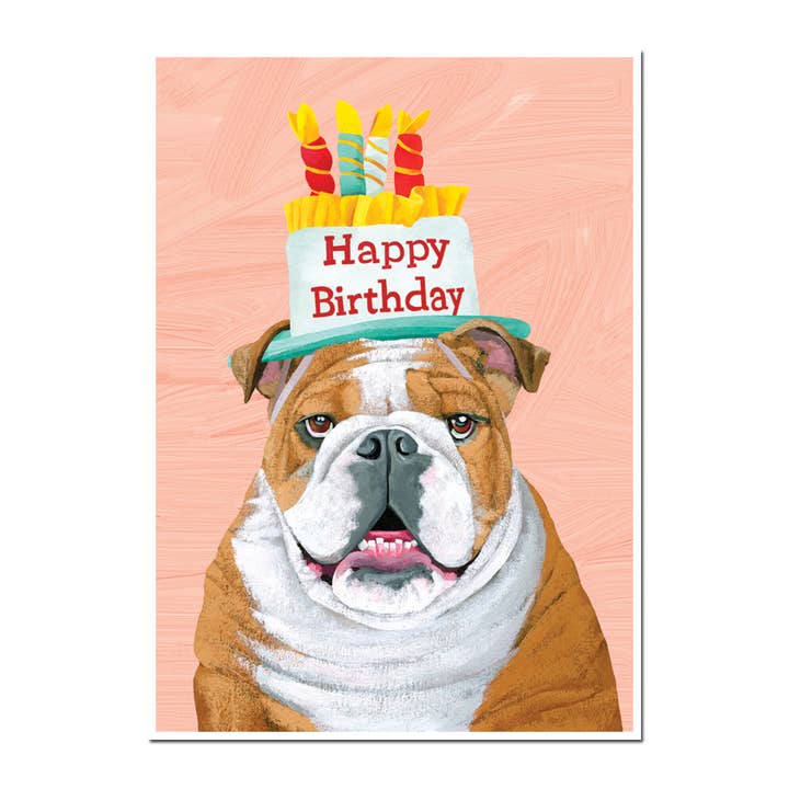 Bulldog Birthday Card for wholesale by Allport Editions
