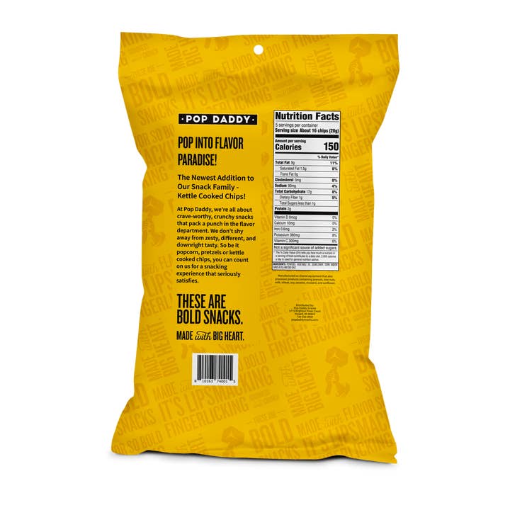 Pop Daddy Snacks - Wholesale Chips - Original Kettle Cooked Potato Chips 5.0 oz1