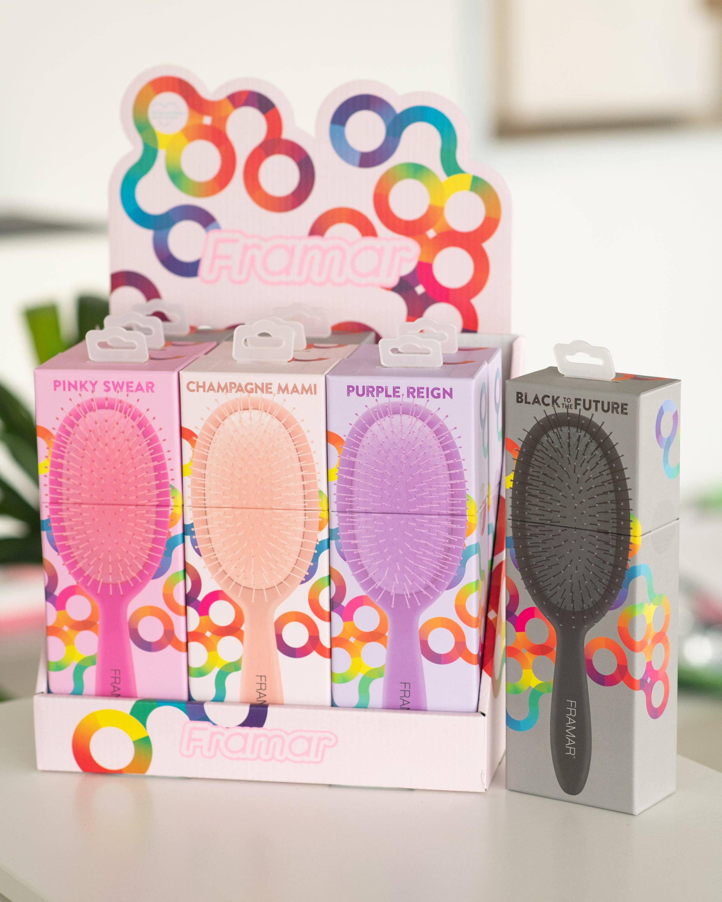 Framar Hair Brushes & Hair Accessories - Wholesale Hair Brush/Comb - Core Detangles - 9PC Brush Display6