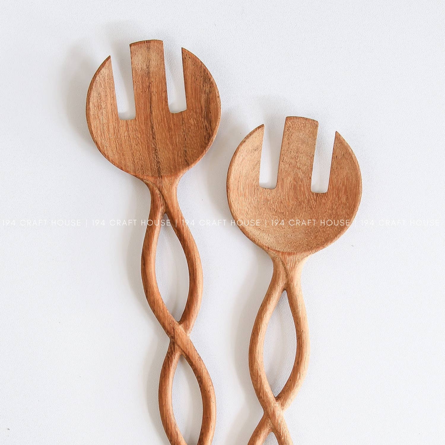 194 Craft House – wholesale Serving utensil – Twisted Handle Wooden Spoon 12" - Kitchen Serving Utensils3