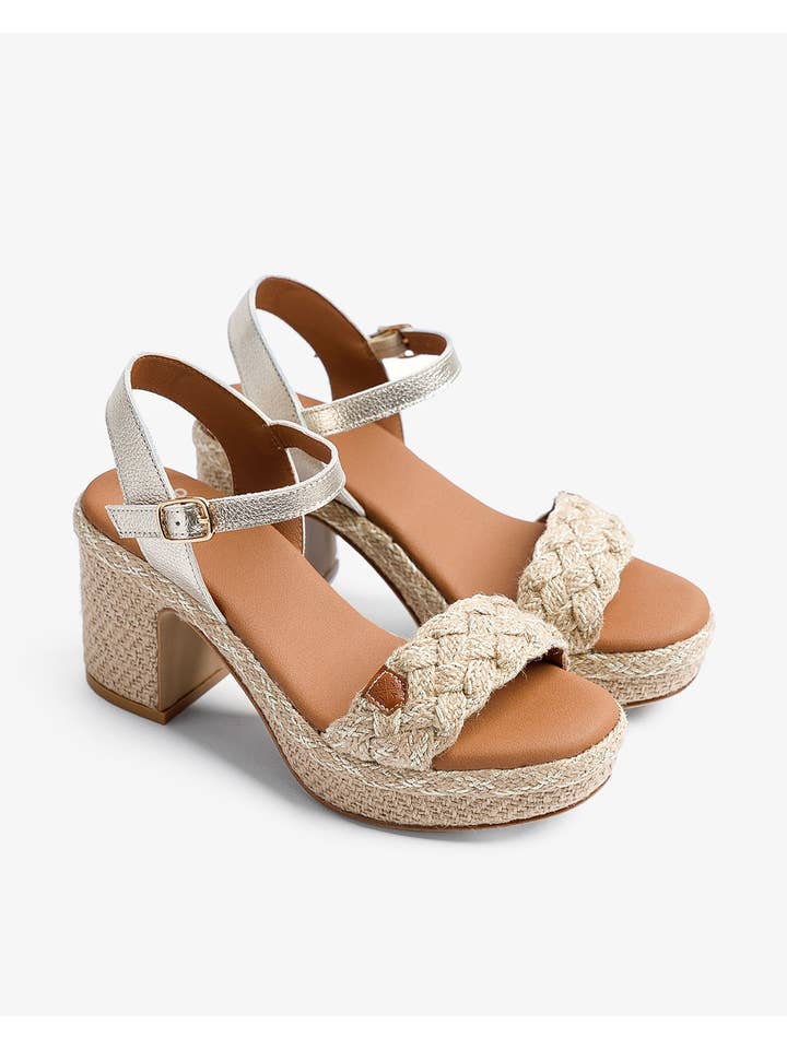 POPA - Wholesale Platform Heels - Women's - Nerina Amura Gold Jute Sandal6