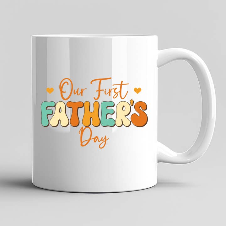 Our First Fathers Day Mug for wholesale by Hello Gorgeous Mugs